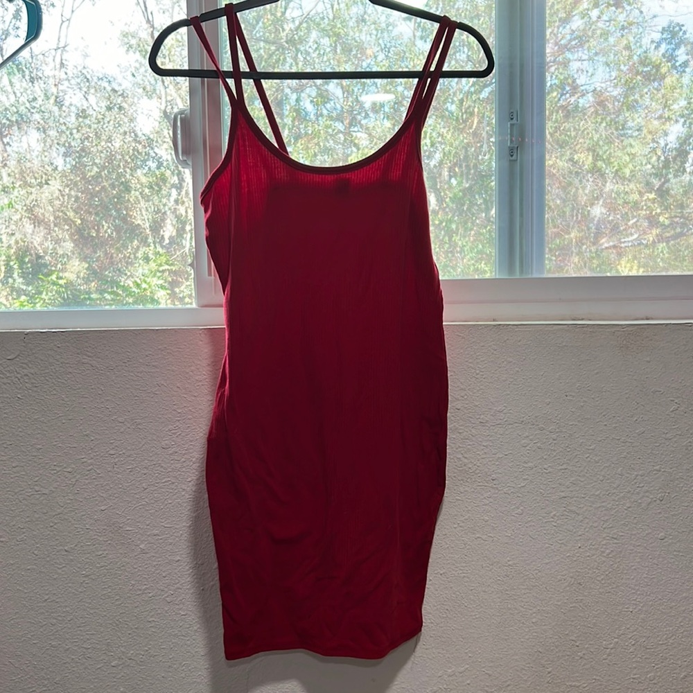 Red mini dress